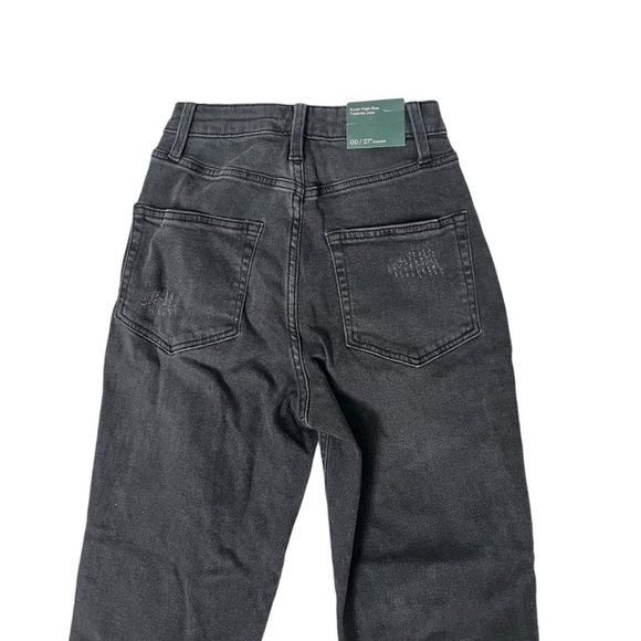 NWT Wild Fable Super High Rise Tapered Black Wash Jean - Size 00 - Picture 7 of 9